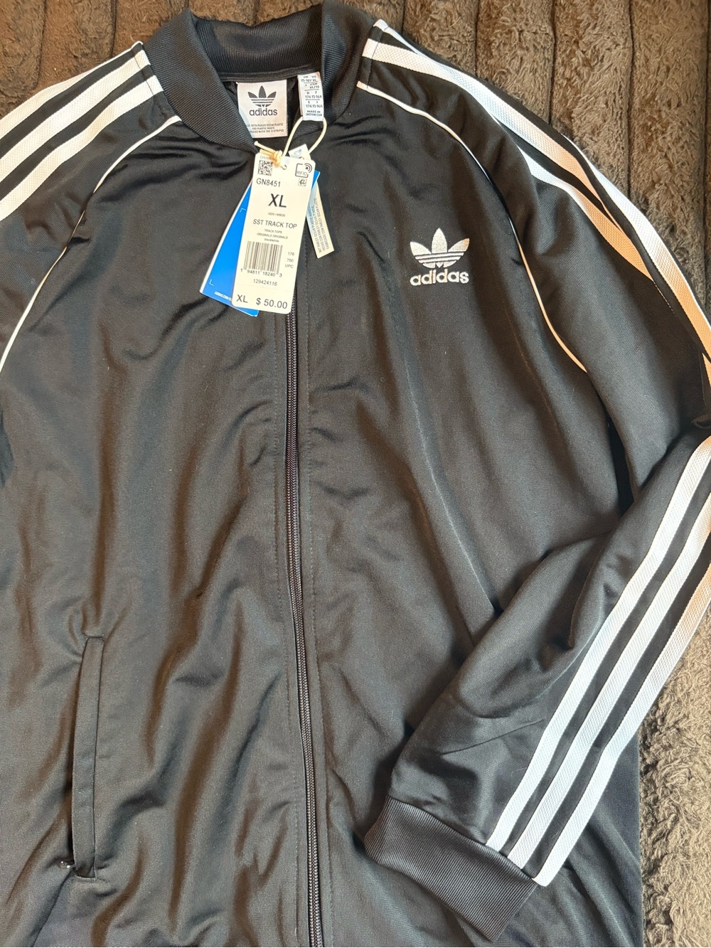 Adidas Men’s Striped Tracksuit Jacket NWT - Picture 2 of 3
